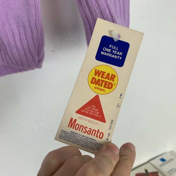 NWT Vintage 70s/80s Kate Collin lavender acrylic Pull over sweater size - Picture 5 of 8